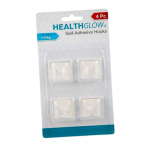 Self-Adhesive Plastic Hooks, 4 Piece - Transparent Square